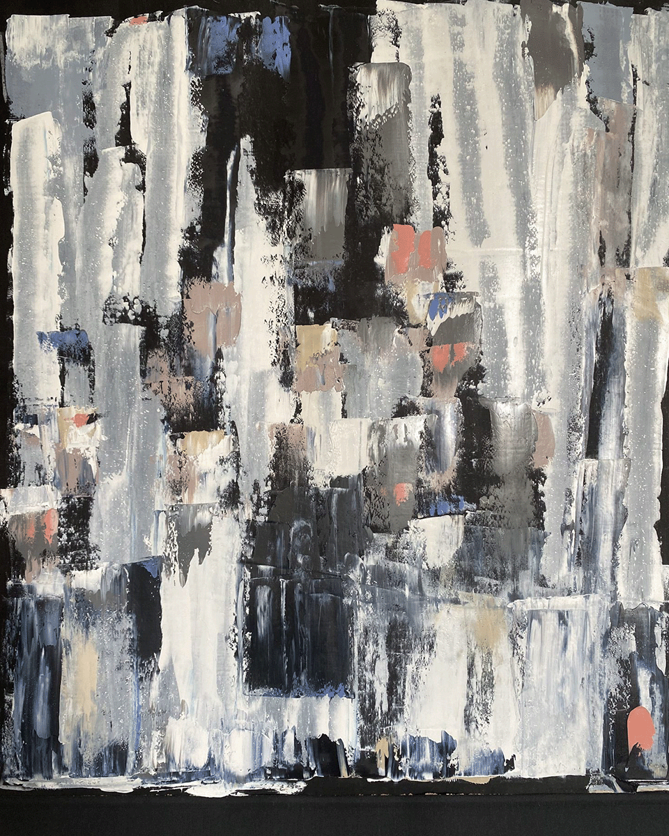 Portland Gris I
34" x 38"
Acrylic on Portuguese Cork
$2,300