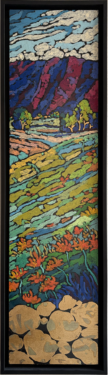 Valley
7" x 25" framed
Oil on panel with foil
$800