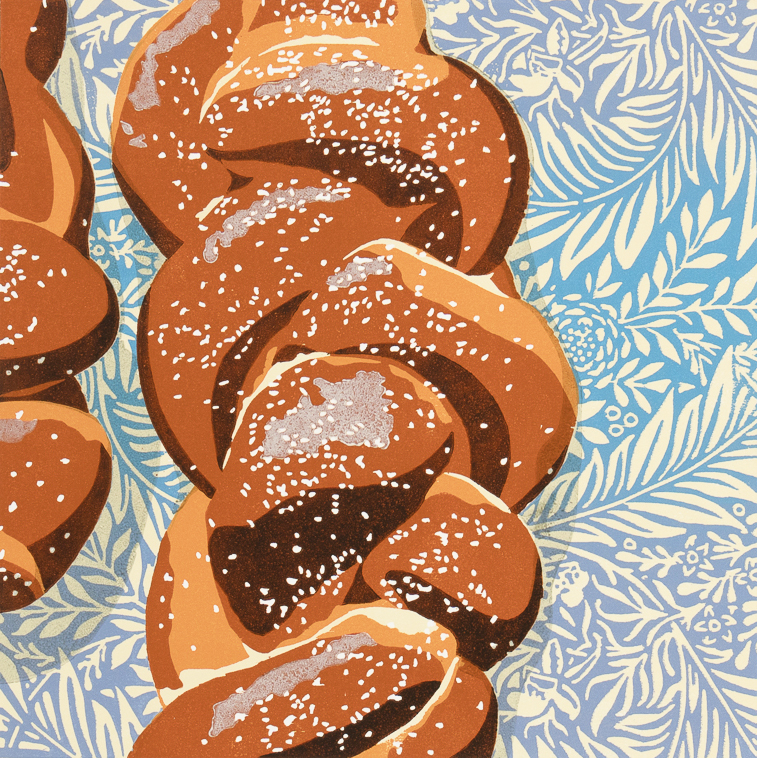 Challah (2023)
Woodcut Relief
17.5" x 17.5"
$295