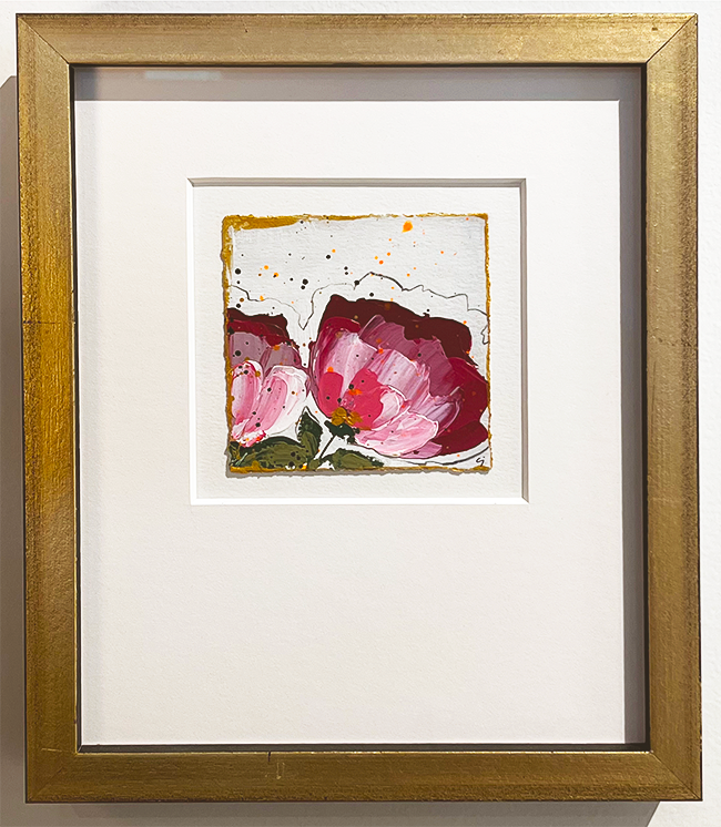 Hot Pink Flower
12" x 10" Framed
Oil and Acrylic on Paper
$295